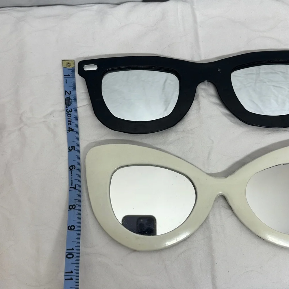 Cute Black and White Mirror Glasses Perfect Home Decor